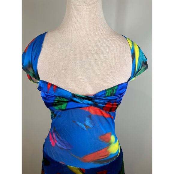 Mirae Louana Floral Butterfly Blue Romper Size 6 - Picture 4 of 9